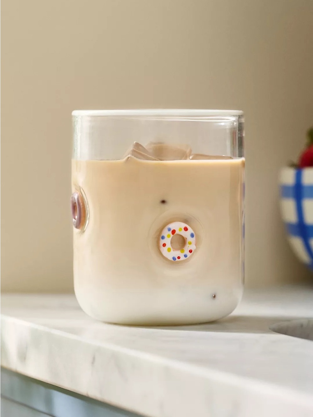 Anthropologie Icon Juice Glass Donut Set of 2